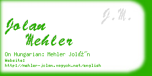 jolan mehler business card